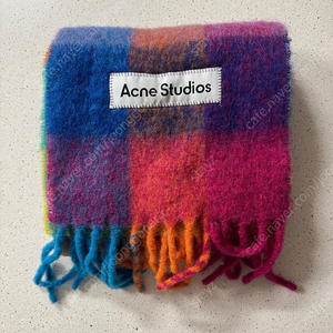 아크네 목도리 Acne Studios Mohair Check Scarf Fuchsia Pink Yellow Blue