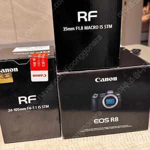 EOS R8, RF 35mm F1.8, RF 24-105 F4 상태좋은 중고 판매합니다.