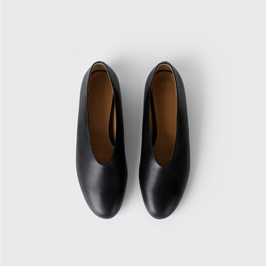 LEMEL Alcea Leather Flat in Black