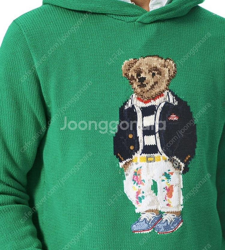 폴로 베어 후드 니트 S 그린 팝니다.--4