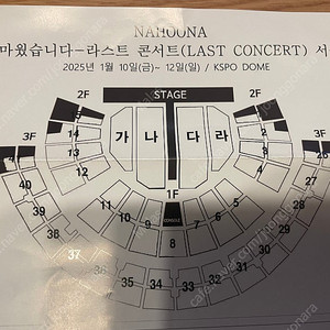 나훈아 콘서트 (1/12 일 19:30) 마지막날 마지막 시간 콘서트 티켓 판매합니다 (2연석 다구역 17열 1,2번)