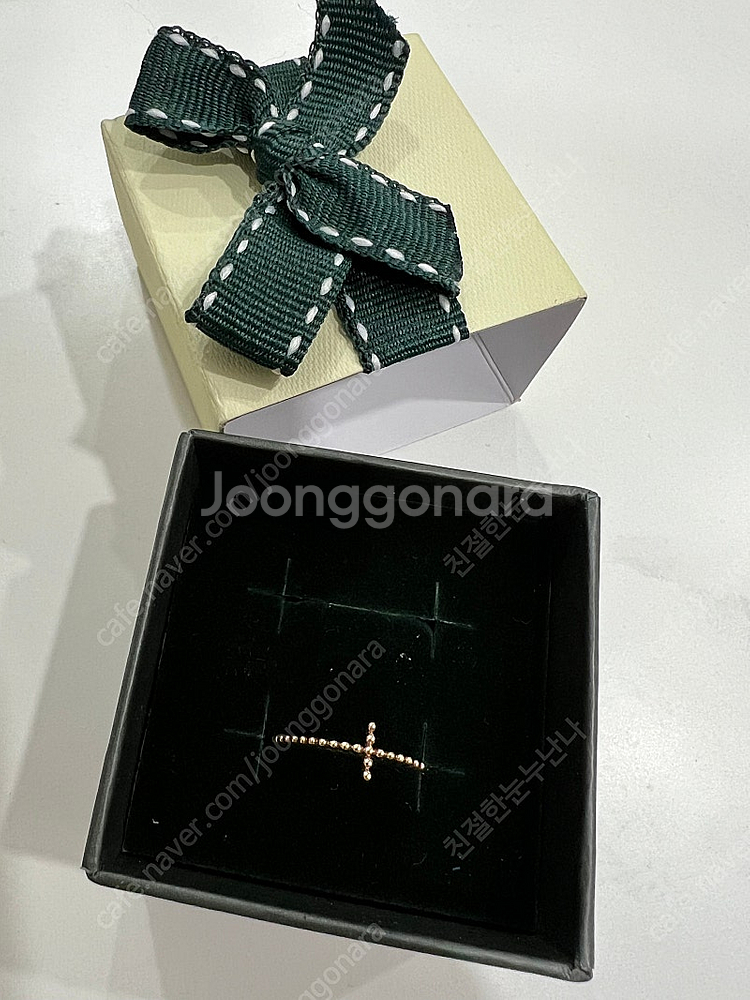 로이드 십자가 볼반지 14k 핑크골드 15호--1
