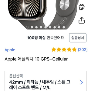 (미개봉) 애플워치10 티타늄 42mm + 애플케어27.1.1