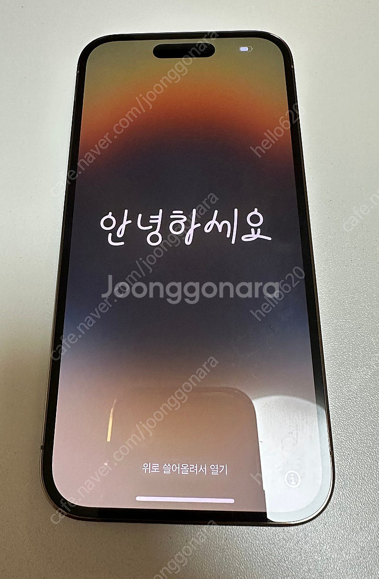 미국직구 아이폰14프로 골드 128GB 무음카메라--1