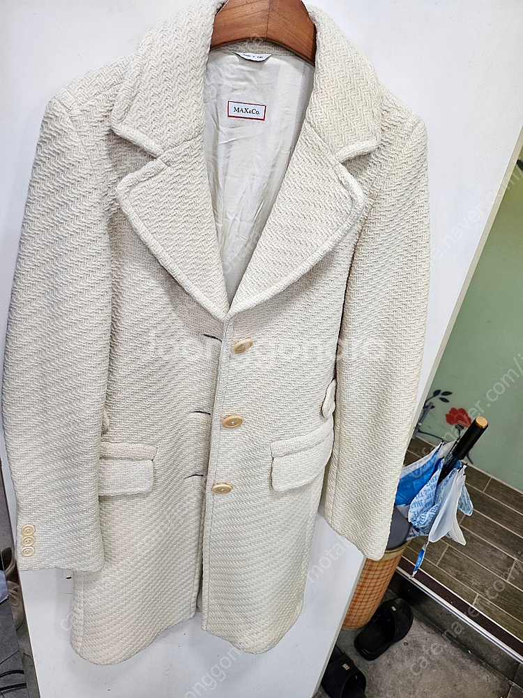 막스마라 트위드 롱 코트--6