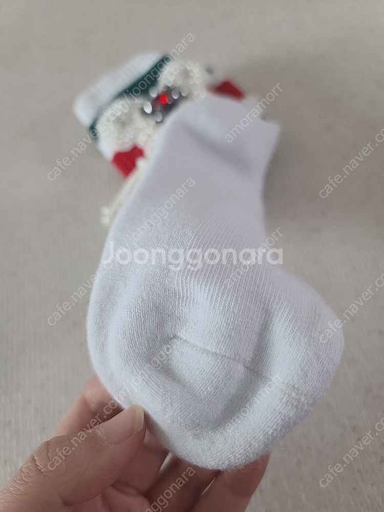새상품) 여성 화이트 삭스 흰색 리본 비즈 장식 패션 ...--3