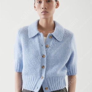 코스 COS 반팔 가디건 SHORT-SLEEVED CARDIGAN 블루 미듐 새상품