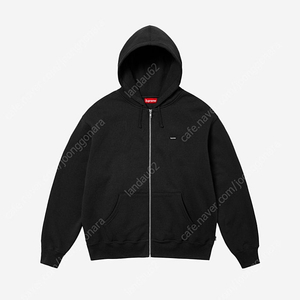 [M] Supreme Small Box Zip Up Hooded Sweatshirt Black - 24FW