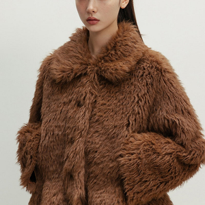 더티스 SLIT FLARE FUR JACKET_TT4W002BR 슬릿 플레어 퍼자켓 브라운