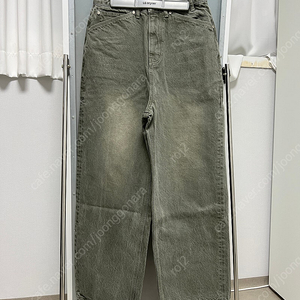 [S] STU 23S/S Wide Denim Pants Washed Green