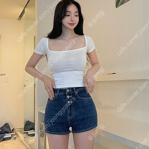 카인다미 딥 스퀘어넥 티셔츠 아이보리, 카인다미 반팔 티셔츠