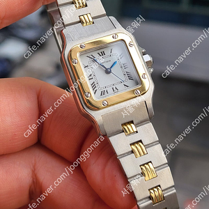 [정품] 까르띠에 산토스 화이트로만 18K 콤비 SM 스몰 여성용 (Cartier Santos White Romman 18K Two-Tone SM)