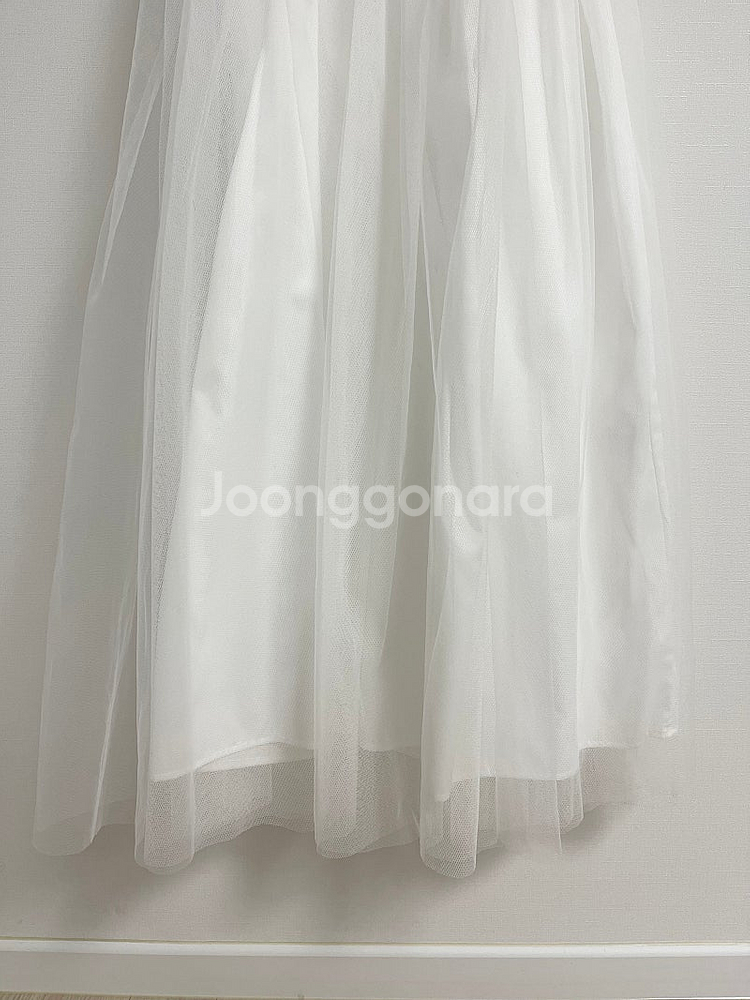 가니송 브라이덜 리본 튤 드레스 white F--7