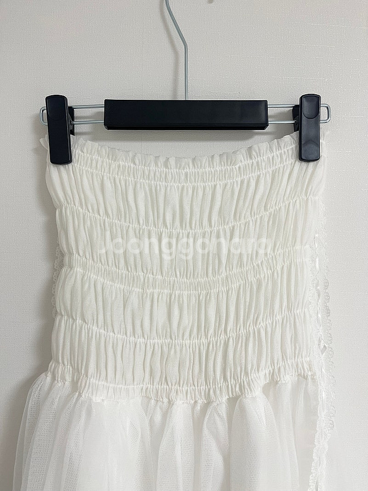 가니송 브라이덜 리본 튤 드레스 white F--8