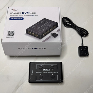 랜스타 4포트 kvm 스위치 LS-HD4KVM-N