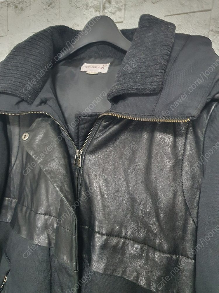 손정완 가죽배색 다운패딩 점퍼 85 이미지