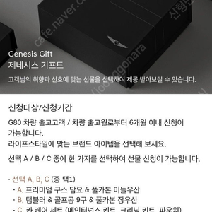 제네시스 g80 기프트