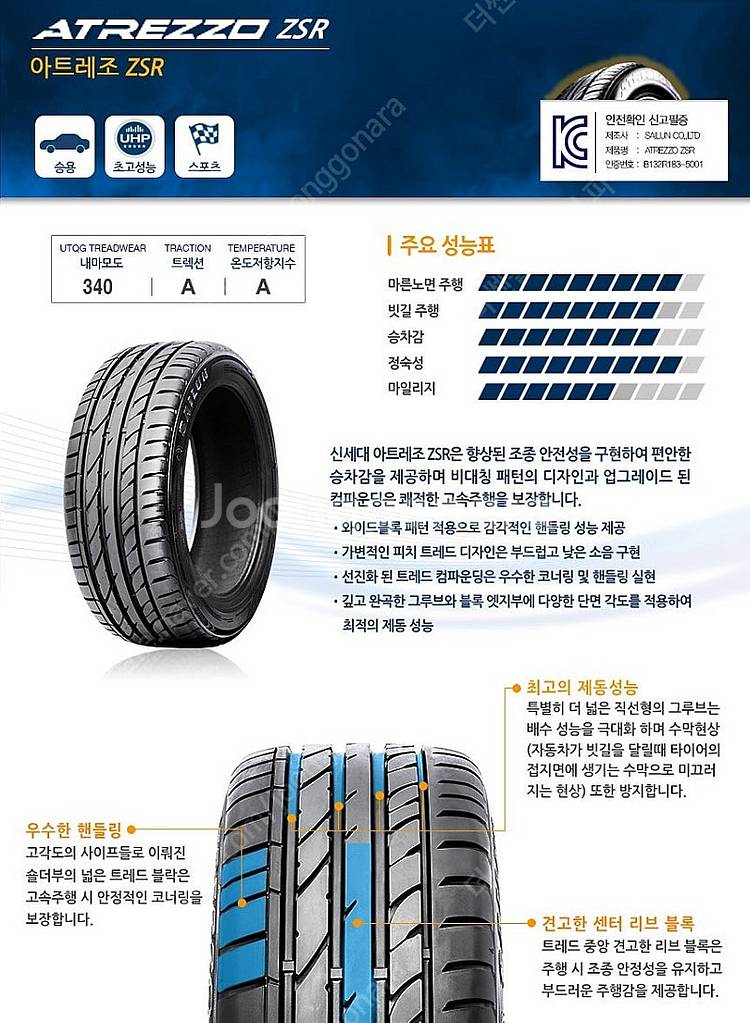 BMW타이어 225 50 18 사일룬 ZSR BMW 3...--1