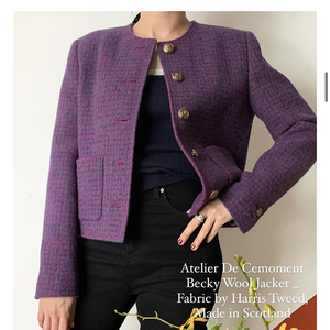 Atelier De Cemoment, 쎄모먼 Becky Wool Jacket _ Fabric by Harris Tweed, Made in Scotland 24