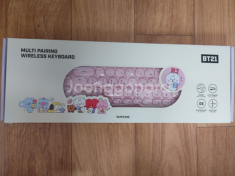 라인프렌즈 BT21 리틀버디 멀티페어링 블루투스 키보드...--0