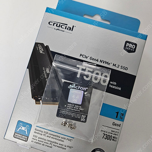 마이크론 크루셜 Crucial T500 히트싱크 M.2 NVMe 대원씨티에스 1TB 새제품