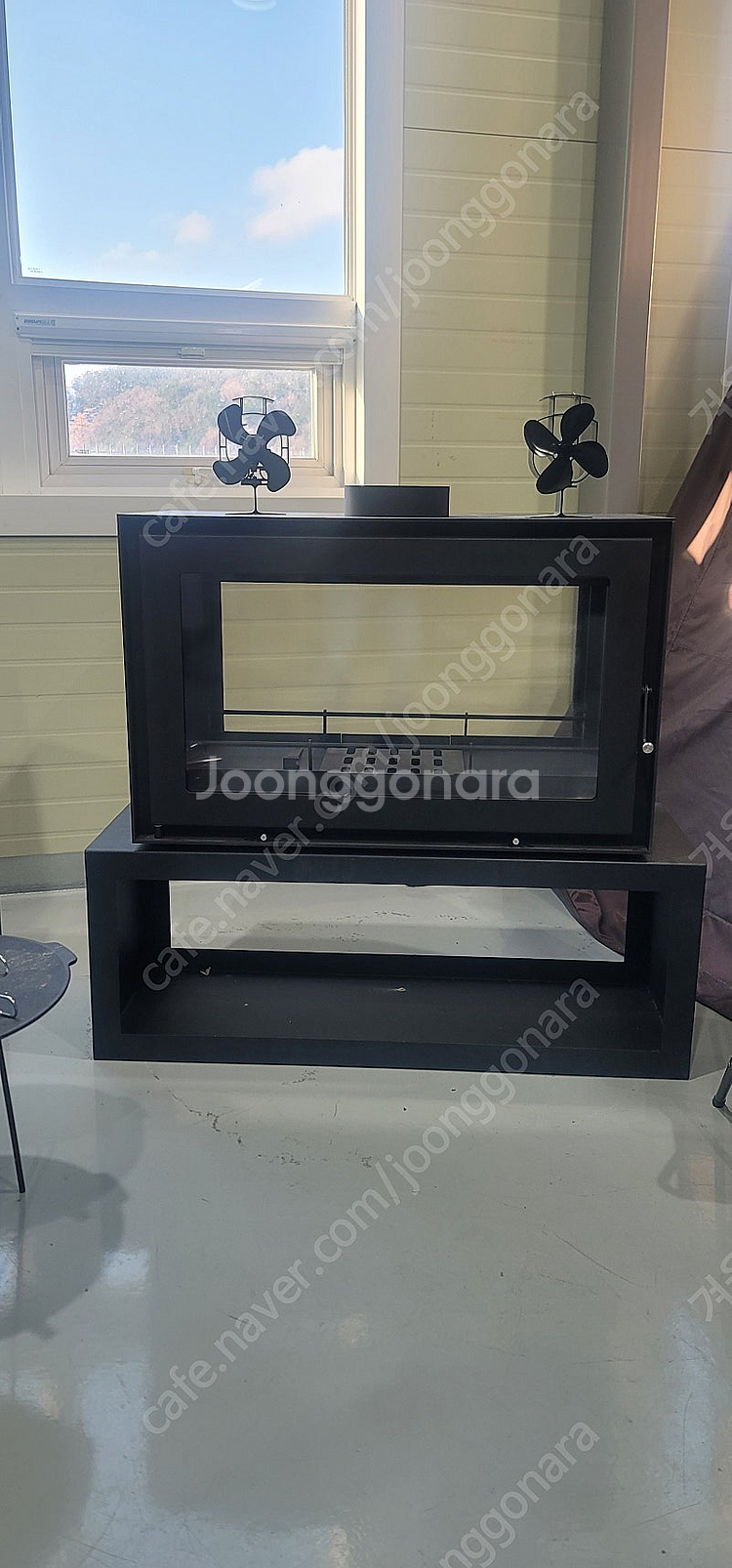 대형 화목난로 벽난로 팝니다 미사용 양면내열유리 (전시품팝니다.)--1