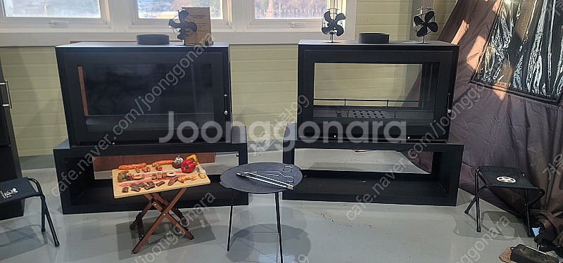 대형 화목난로 벽난로 팝니다 미사용 양면내열유리 (전시품팝니다.)--4