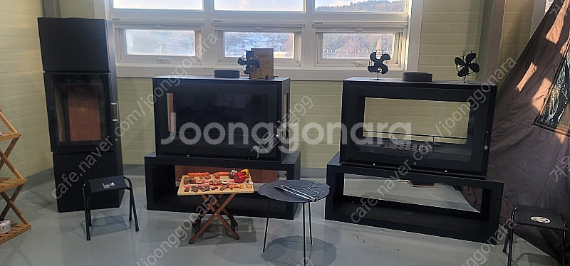 대형 화목난로 벽난로 팝니다 미사용 양면내열유리 (전시품팝니다.)--5