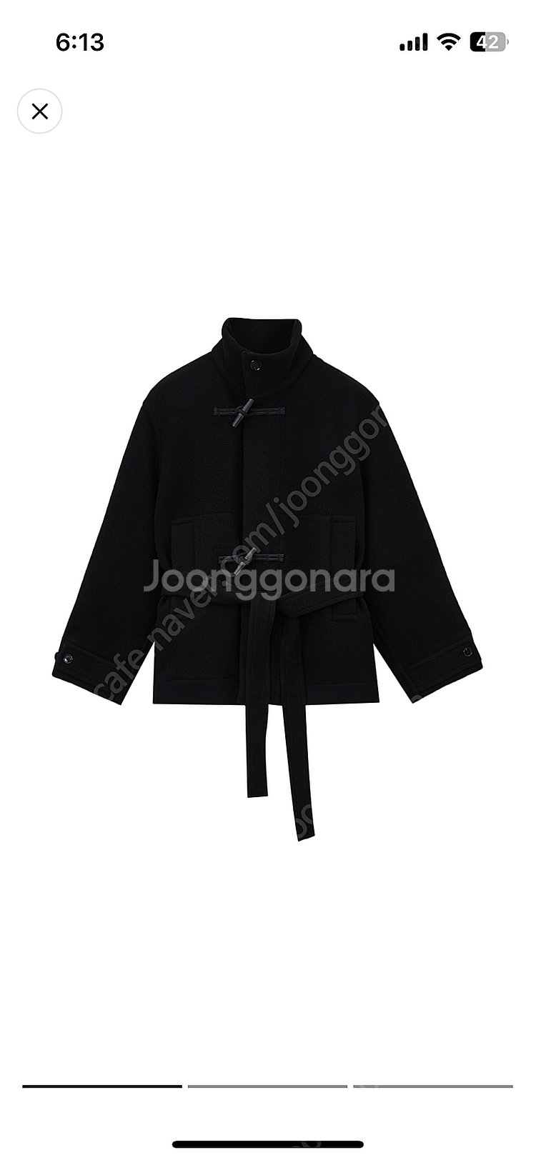 르메르 배스로브 더플코트 블랙 36 (새상품)--0