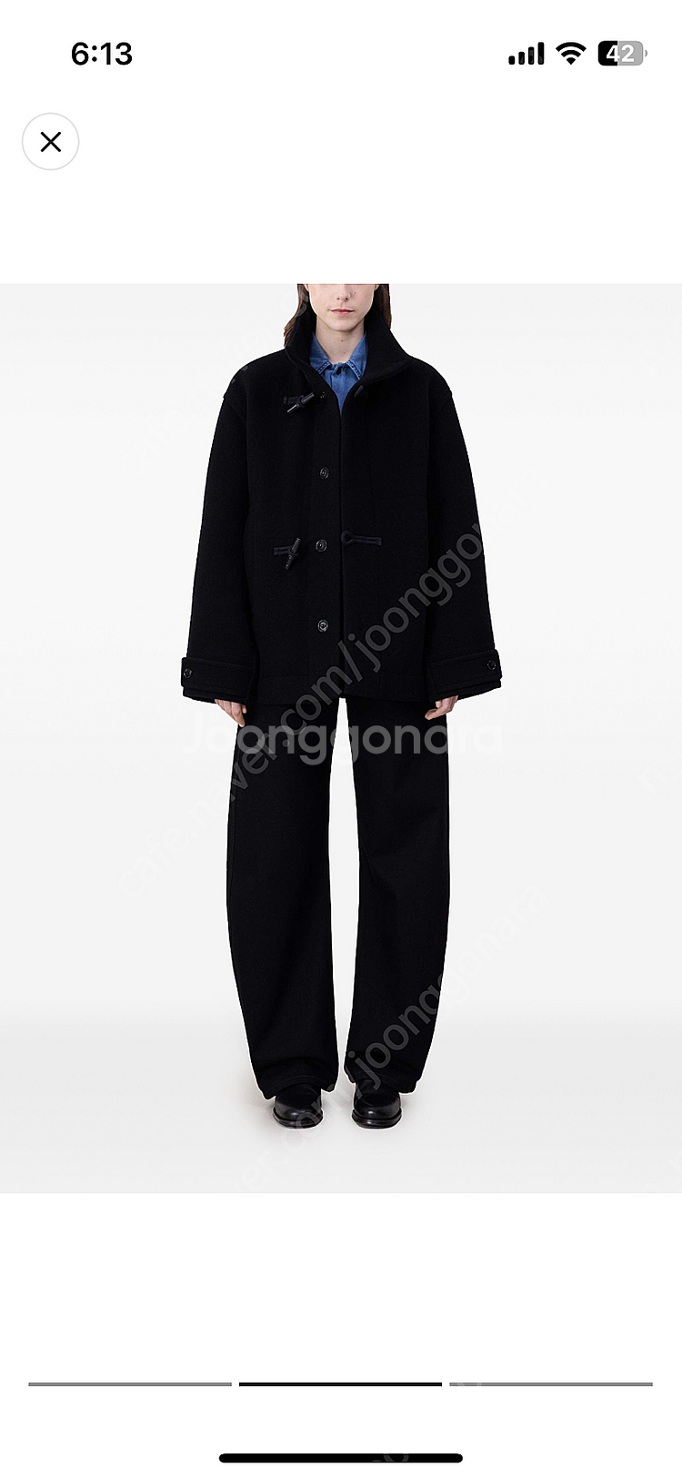 르메르 배스로브 더플코트 블랙 36 (새상품)--2