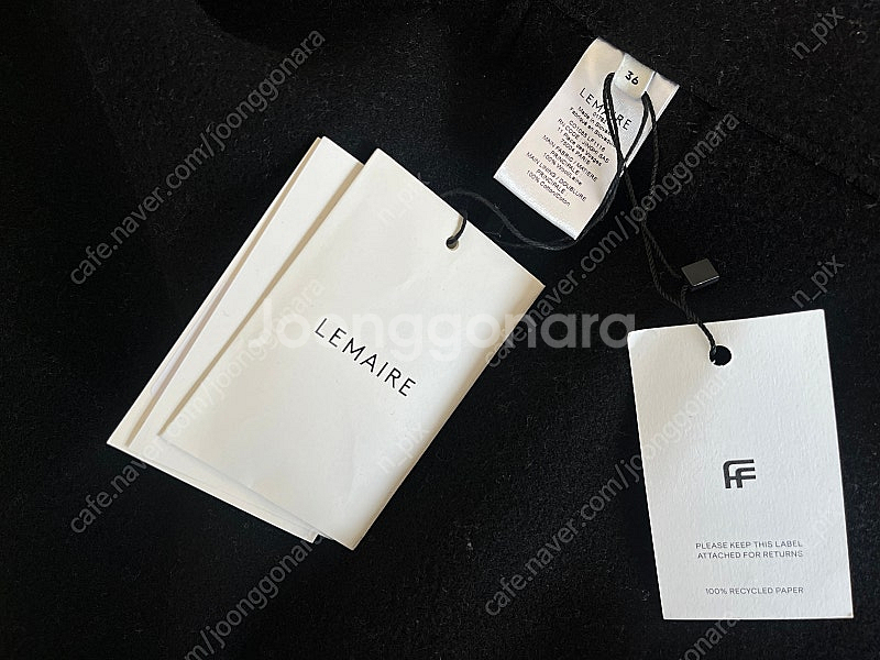 르메르 배스로브 더플코트 블랙 36 (새상품)--5