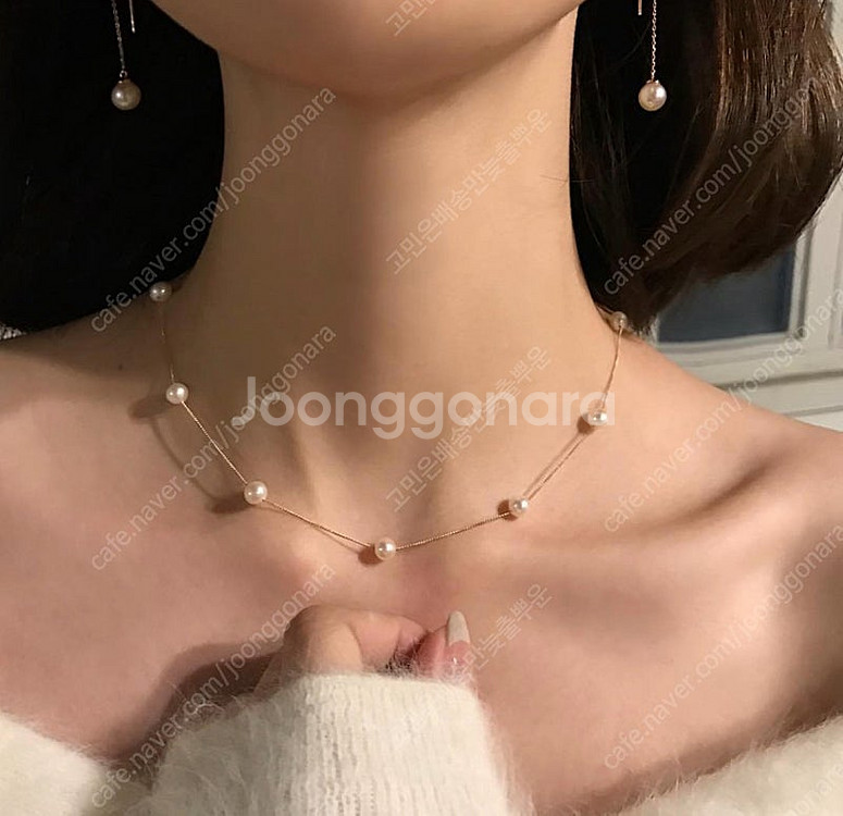 [새상품] A급 담수 진주 네크리스 14k 목걸이--0