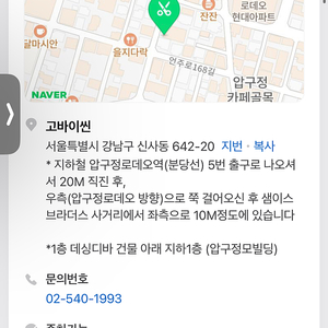 압구정 고바이씬 이지실장 컷트양도(이번주 금요일)