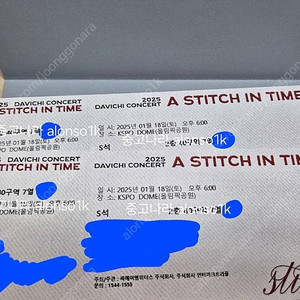 다비치 콘서트 1/18 토요일 2층 S석 40구역 2연석 양도