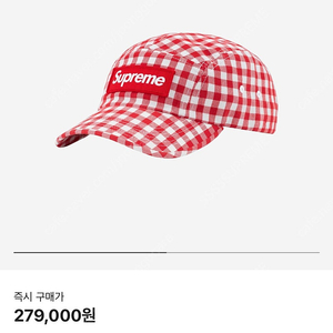 Supreme 슈프림 23ss 깅엄체크 레드 캠프캡 모자 (23ss Gingham Check Red)