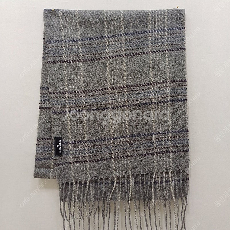 택포 밀라숀 모직 울 체크 머플러 목도리 순모 상태훌륭 사랑봉봉--2