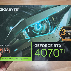 기가바이트 4070Ti EAGLE OC 12G 3팬 23.20주차 생산 (26.05.15 보증)