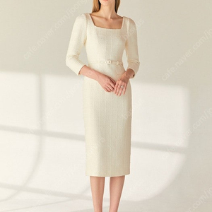 브라이드앤유 코트니 COURTNEY Square neck H-line tweed long dress