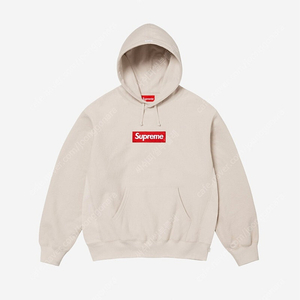 [L] Supreme 슈프림 박스로고 후드 스웨트셔츠 스톤 24FW