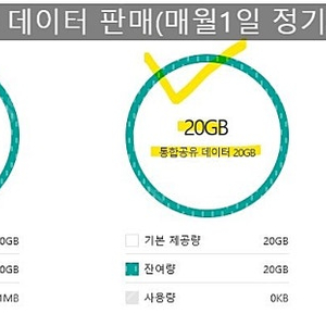 SKT 데이터 1기가 또는 일괄2기가 즉시 전송가능