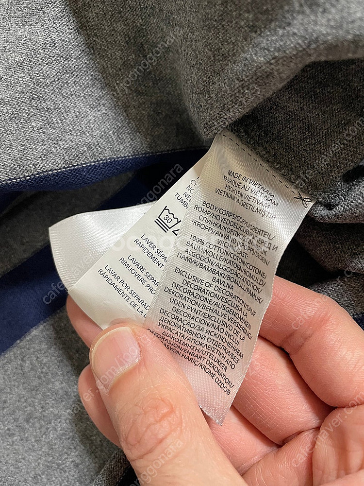 폴로 랄프로렌 럭비티 클래식핏 M 사이즈 (그레이/네이비)--3