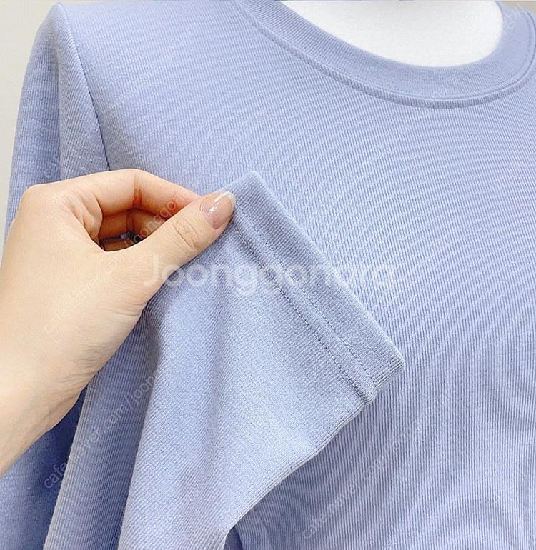 (새상품) 에이블리 크롭 언발 긴팔티+밴딩 하이웨스트 와이드 팬츠 셋업 / 블랙--8