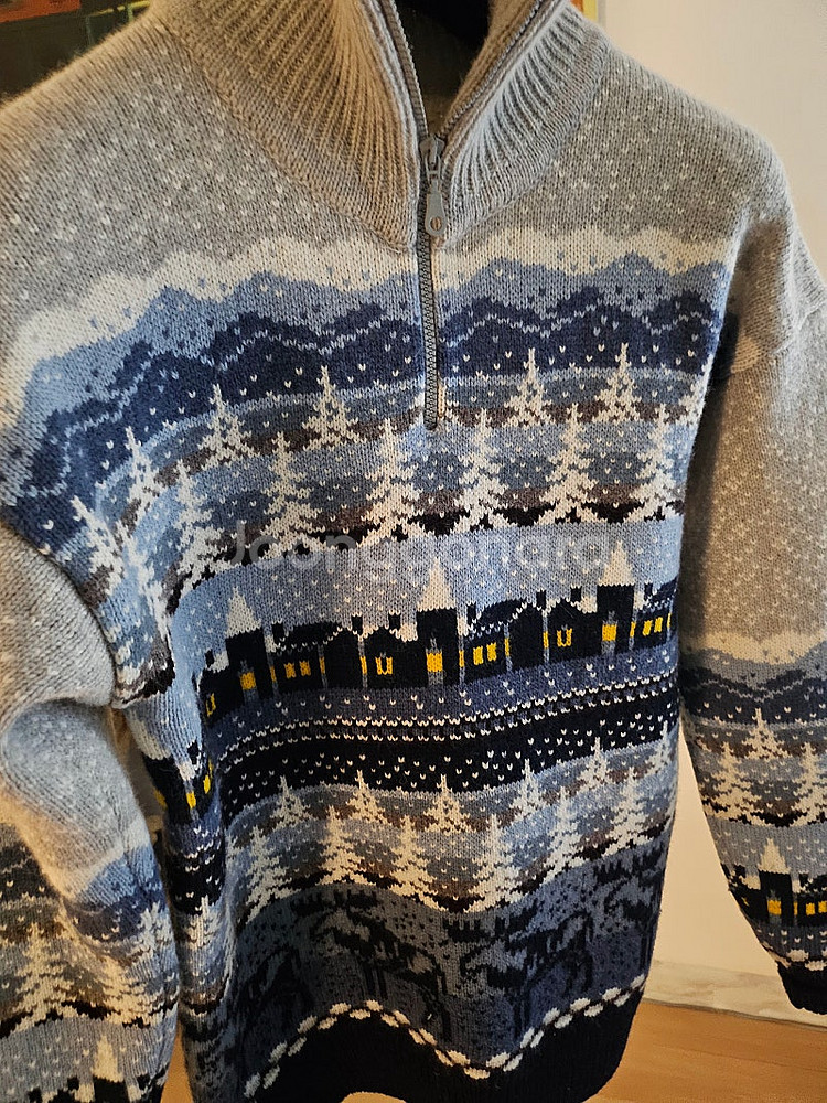 남자 하프집업 니트 울100% (105size)2XL--1