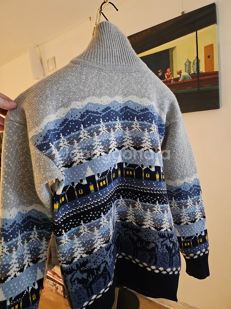 남자 하프집업 니트 울100% (105size)2XL--2