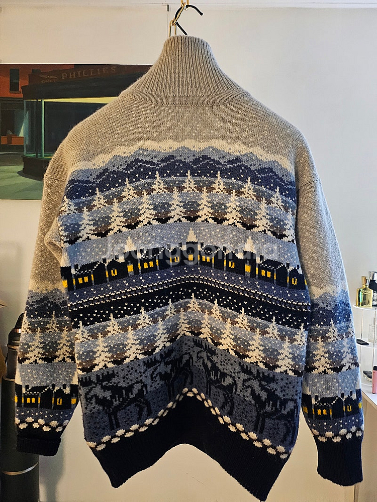 남자 하프집업 니트 울100% (105size)2XL--3