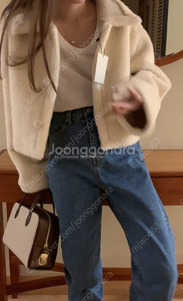 정가16만 미엘 크롭 무스탕 리버시블 버베인 베르가못 어베인--3