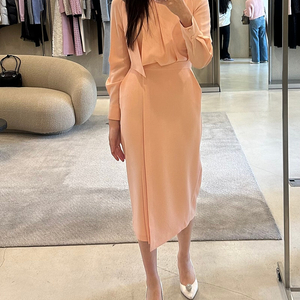 BAU by Bride And You 비에이유 브라이드앤유 RAINA Tie neck H-line dress (Coral pink) 라이나 드레스