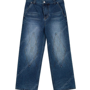 ETCE 이티씨이 ETCE DIA PATCH WIDE DENIM PANTS (BLUE) 다이아 패치 와이드 데님 팬츠 블루 새상품 S