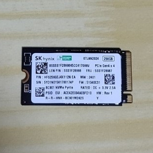 SK Hynix SK 하이닉스 BC901 M.2 2242 42mm NVMe SSD 256GB 택포 판매합니다