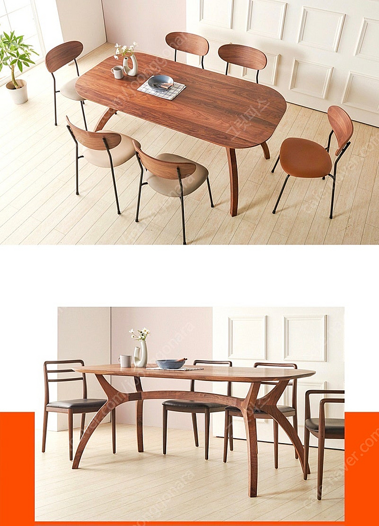 알렉스 뮐러 6인 월넛테이블 식탁 (수도권 배송 포함)--4